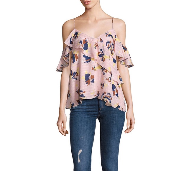 Tanya Taylor Tops - ✨HP✨ Tanya Taylor cold-shoulder silk floral blouse